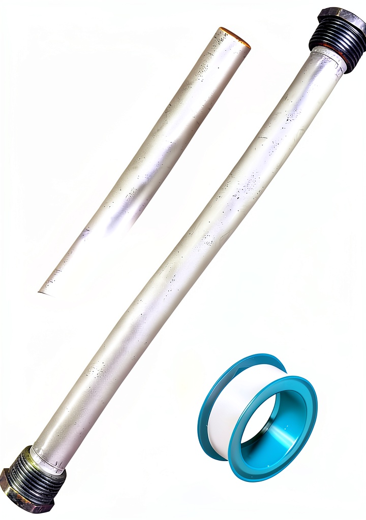Eau RV water heater anode rod showing aluminum zinc material and threaded design