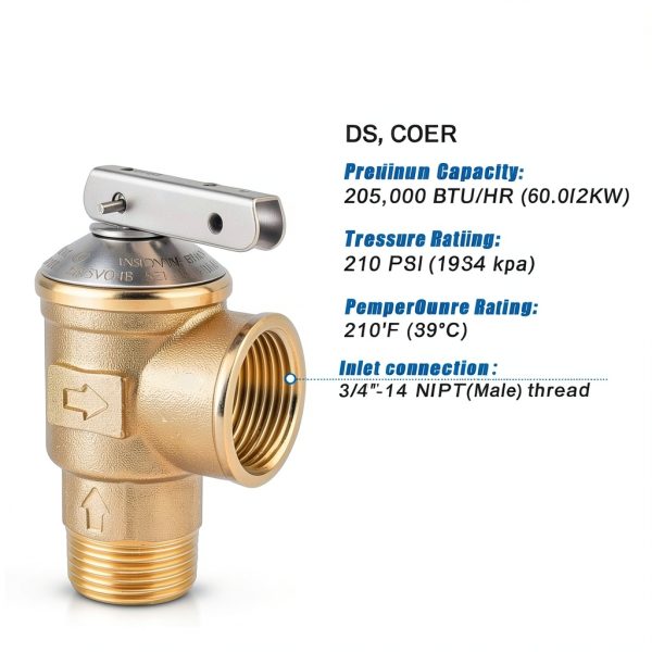 Janhemei 3/4 Inch Water Heater Valve Kit Brass Lead-3