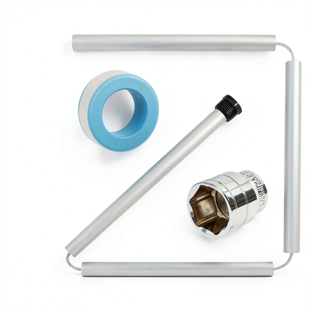 Chudeng magnesium anode rod with hex tool and Teflon tape