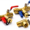 LIULO TOOL Water Heater Service Valve Kit Brass Full Port-1
