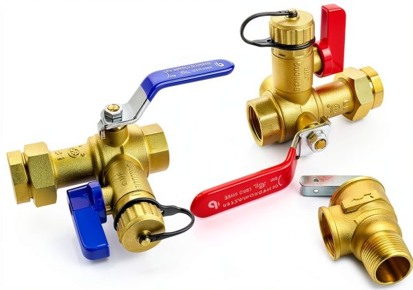 HYDRO MASTER Brass Water Heater Valves 0.75 Inch Lead Free-0