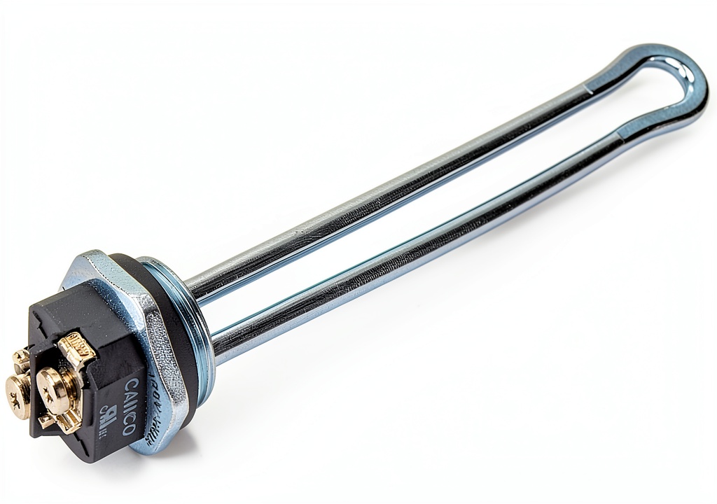 Camco stainless steel water heater element with silver/black finish
