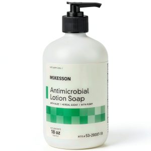 McKesson Antimicrobial Lotion Hand Soap with Aloe 18 oz Herbal Scent-0