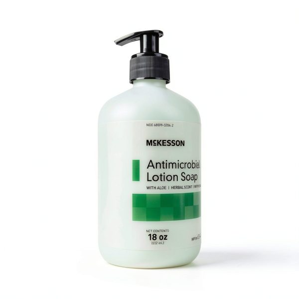 McKesson Antimicrobial Lotion Hand Soap with Aloe 18 oz Herbal Scent-2