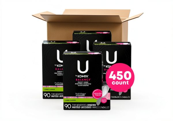 U by Kotex Balance Daily Wrapped Panty Liners Absorbency 450 Count-1