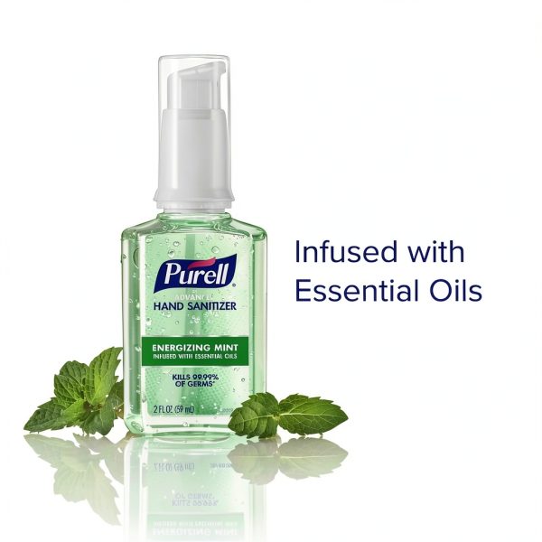 Purell Advanced Hand Sanitizer Gel Mint Oils 2 fl oz Pump 6-Pack-2