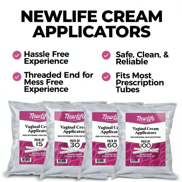 Disposable Plastic Vaginal Cream Applicators NewLife Naturals 60 Pack-3
