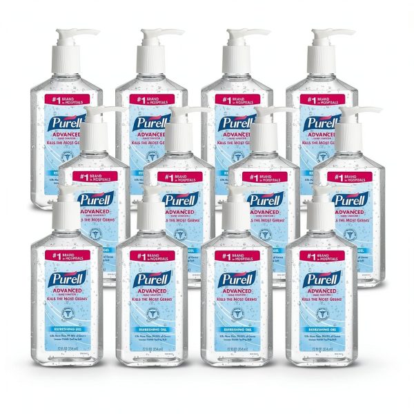 PURELL Advanced Hand Sanitizer Refreshing Gel, Clean Scent, 12 fl oz Pump Bottle (Pack of 12) - 3659-12-0